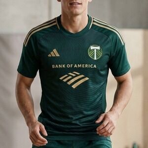Adidas Portland Timbers 2024 Nature Unites Authentic Jersey Green Gold XL New